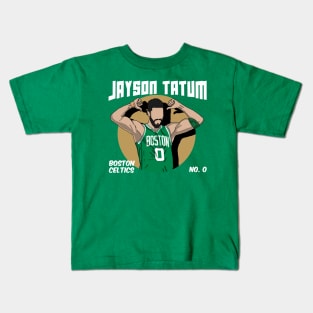 Jayson Tatum Comic Style Art Kids T-Shirt